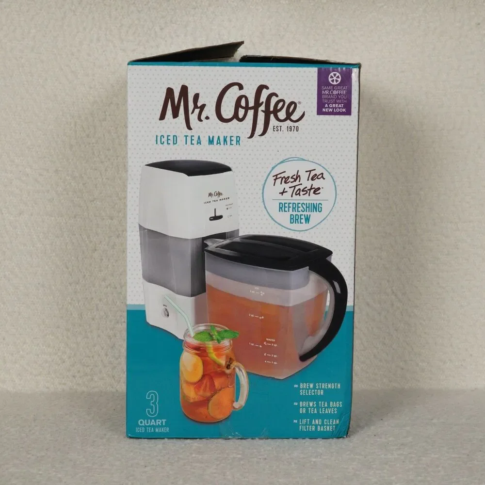 Mr. Coffee Iced Tea Maker 3 Quart Black Model TM75BK Brew Tea Bags or Tea Leaves
